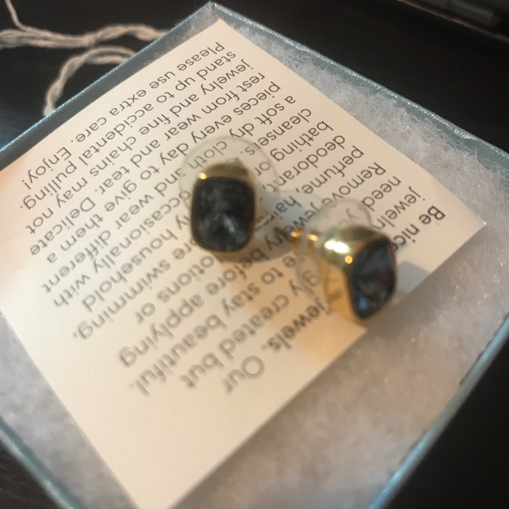 Denim blue post earrings